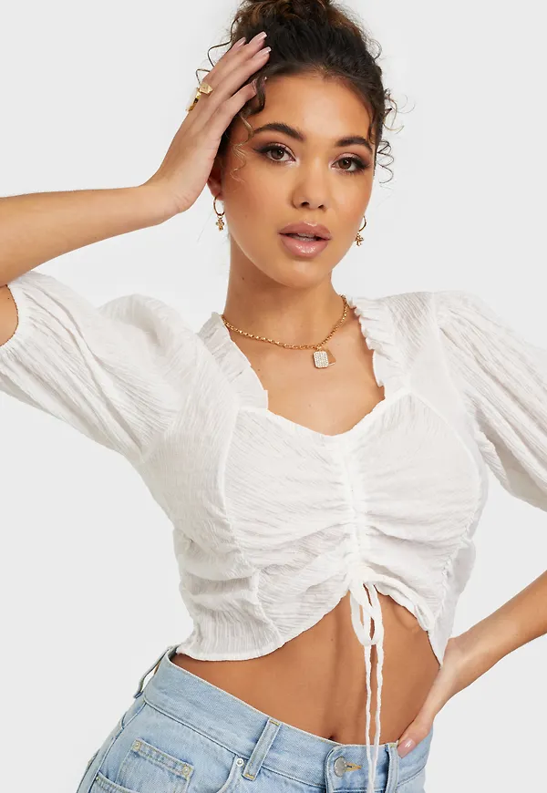 NLY Trend - Blusar & Skjortor - Vit - Puff It Up Blouse - Blusar & Skjortor