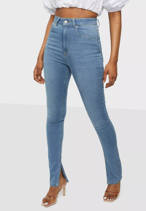 NLY Trend - Blå - Superstretch Slit Denim