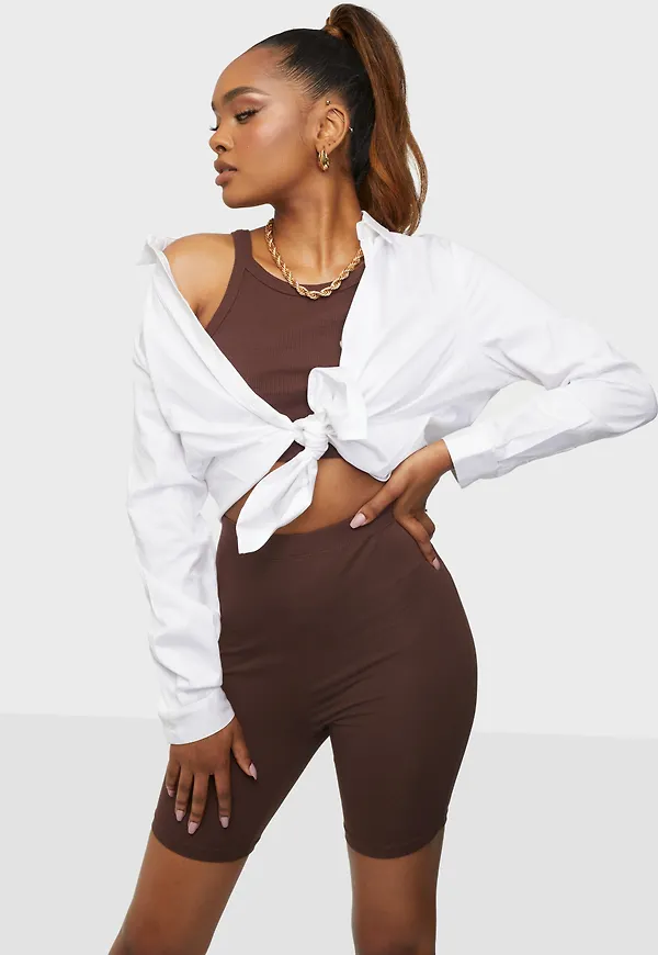NLY Trend - Byxor & Shorts - Brun - Jersey Bike Shorts - Byxor & Shorts
