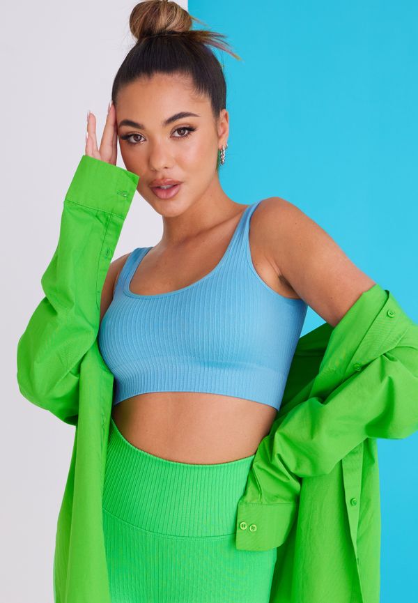 NLY Trend - Crop tops - Blå - Athletic Seamless Crop Top - Toppar