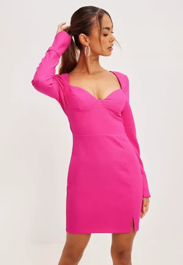 NLY Trend - Festklänningar - Rosa - Sharp Bustier Dress - Klänningar