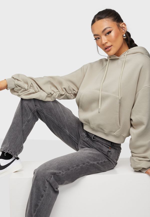 NLY Trend - Hoodies - Beige - Sleeve Detail Hoodie - Tröjor