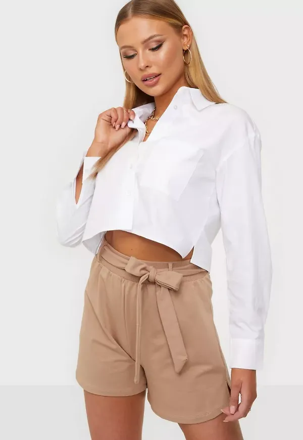 NLY Trend - Shorts - Beige - Flirty Tie Shorts - Shorts