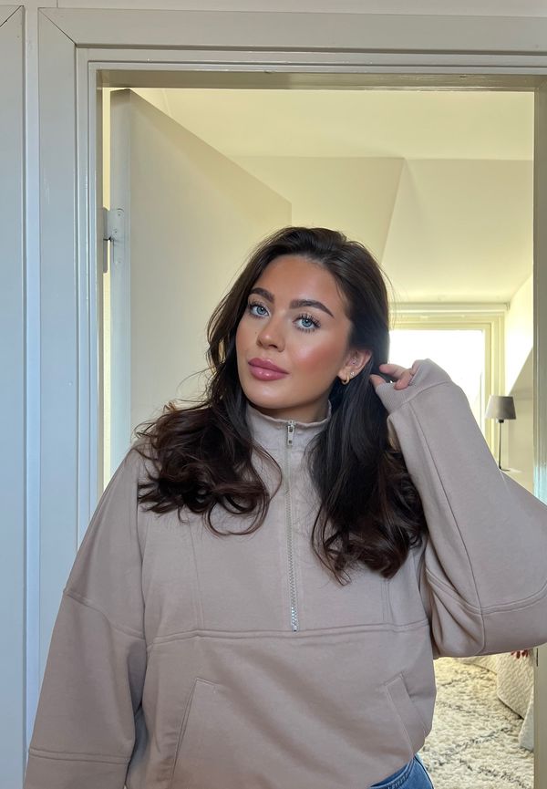 NLY Trend - Sweatshirts - Beige - Sporty Half Zip Sweat - Tröjor - sweatshirts