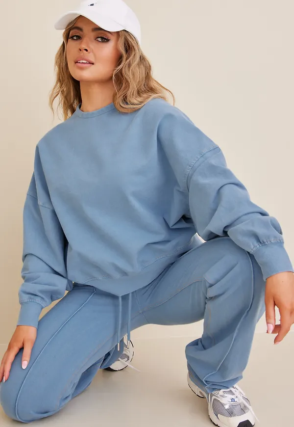 NLY Trend - Sweatshirts - Jersey Denim Sweat - Tröjor - sweatshirts