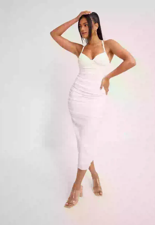 NLY Trend Cross Back Dress Cocktailklänningar Offwhite