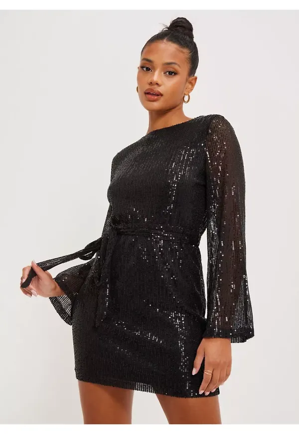 NLY Trend Crush On You Sequin Dress Glittriga klänningar Svart