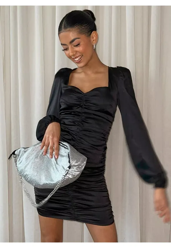 NLY Trend Desirable Satin Dress Cocktailklänningar Black