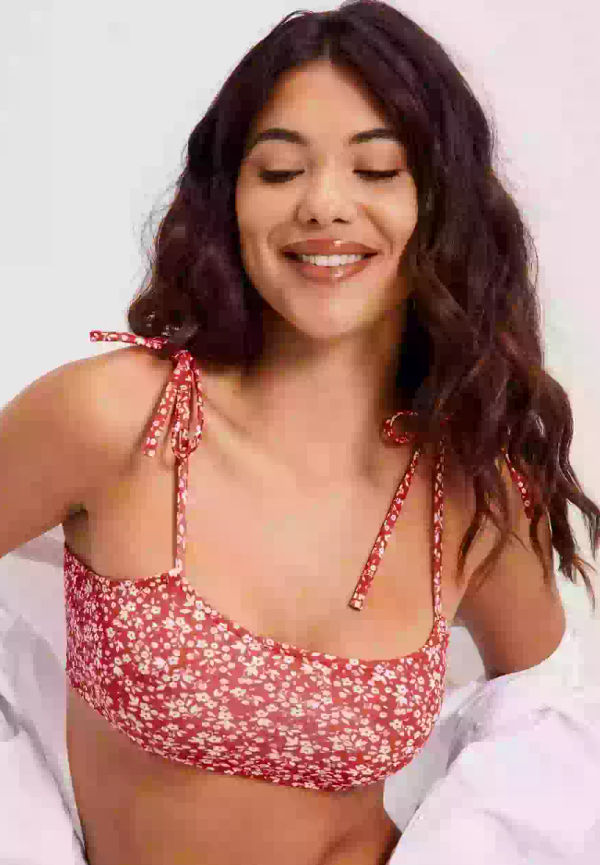 NLY Trend Printed Mini Top Toppar & T-shirts Röd