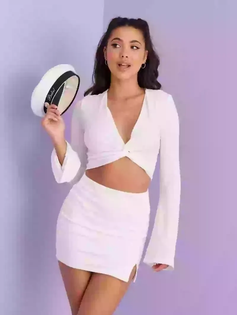 NLY Trend The Perfect Slit Skirt Minikjolar Vit
