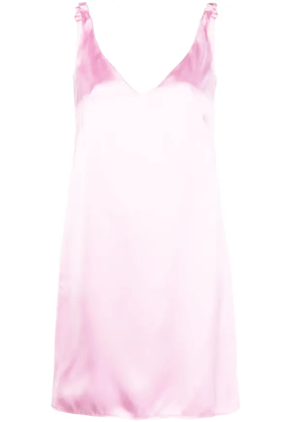 Nº21 v-ringad klänning med rynkade band - Rosa – Farfetch