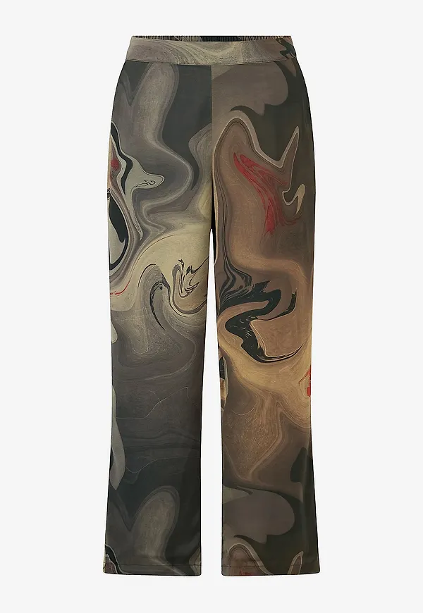 NO. 1 BY OX - Byxor Wide Pants w Hidden Circle String - Brun
