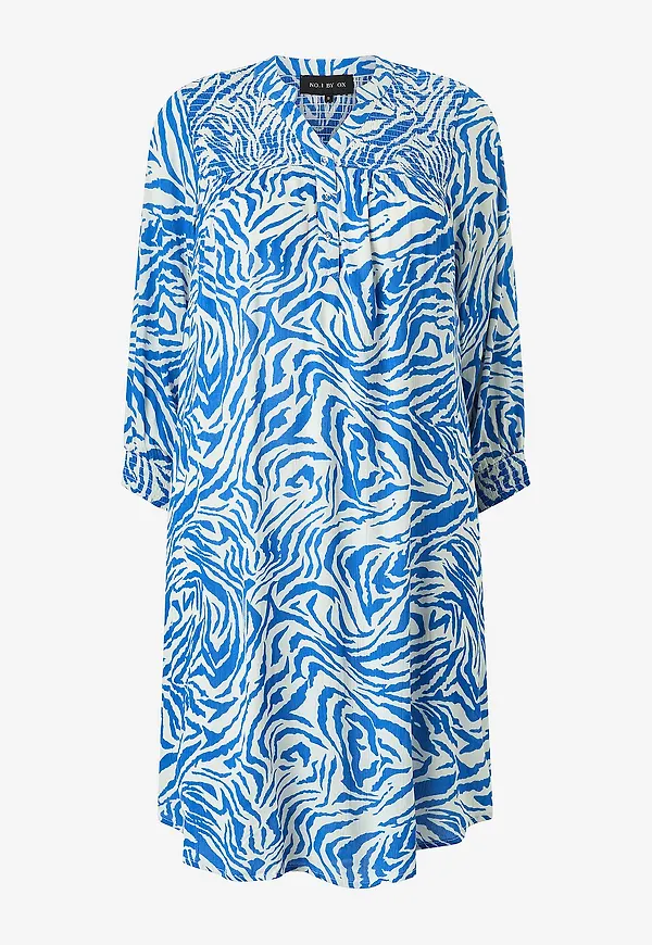 NO. 1 BY OX - Klänning Smock Top Part 3/4 Sleeves Smock Cuffs - Blå