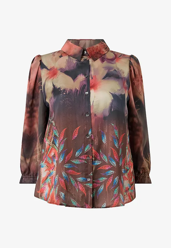 NO. 1 BY OX - Skjorta Shirt w 3/4 puff sleeves - Flerfärgad