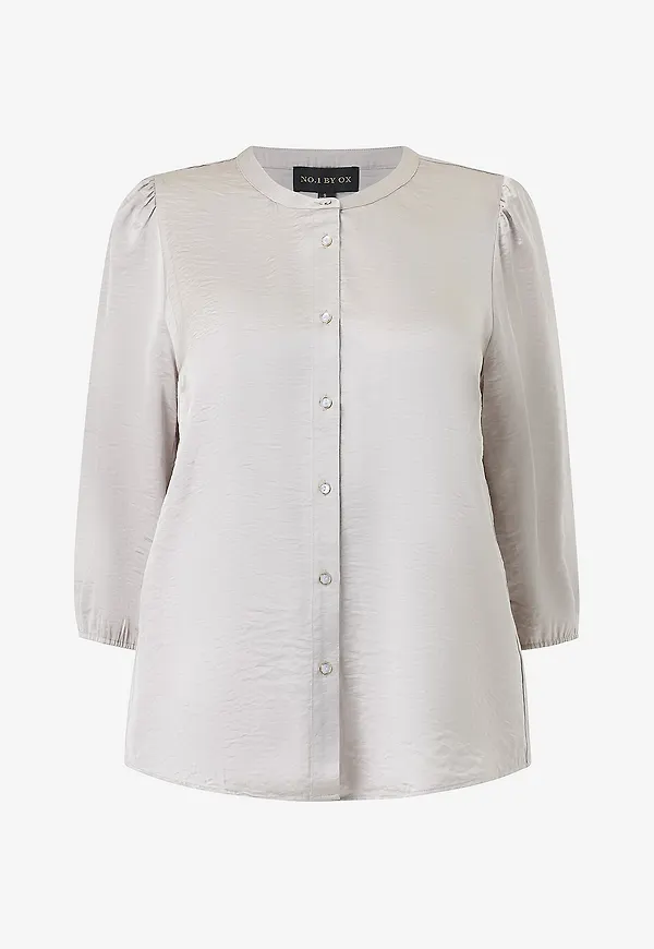NO. 1 BY OX - Skjorta Shirt w puff and 3/4 sleeves - Grå