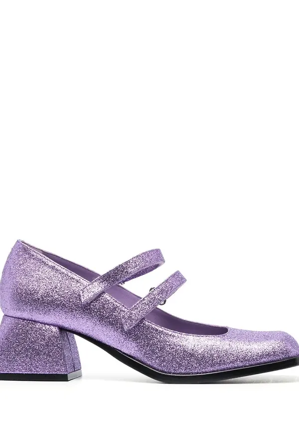 Nodaleto Bacara glittriga mary jane-skor 55 mm - Lila