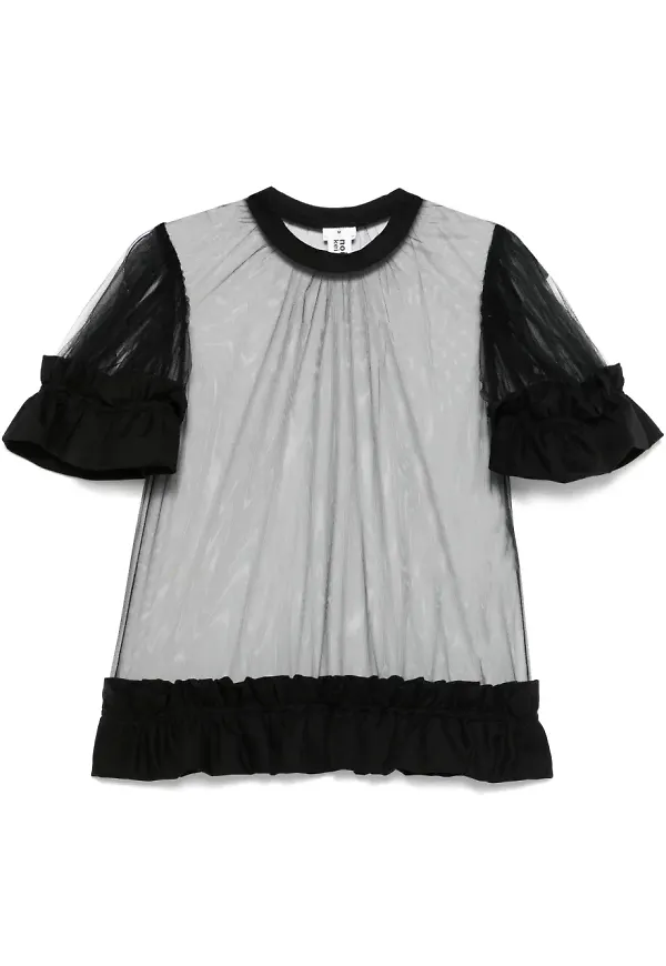 Noir Kei Ninomiya skir blus med volangdetalj - Svart