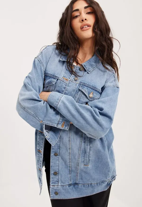 Noisy May - Jackor & Kappor - Light Blue Denim - Nmfiona L/S Denim Jacket JT152LB No - Jackor & Kappor