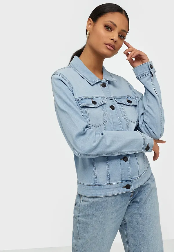 Noisy May - Jeansjackor - Nmdebra L/S Denim Jacket Lb Bg Noos - Jackor - denim jackets