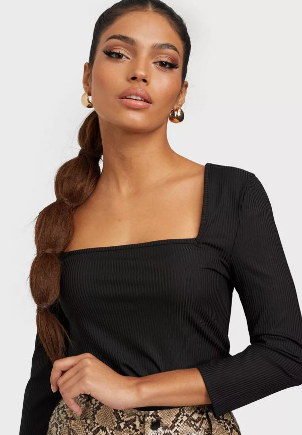 Noisy May - Långärmade toppar - Black - Nmfaye 3/4 Top Bg - Toppar & T-shirts - Women's tops