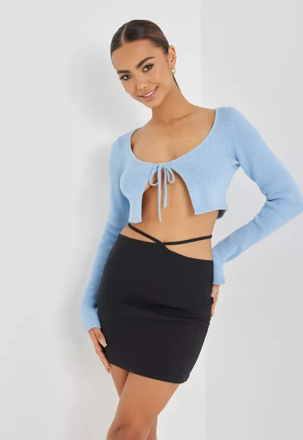 Noisy May - Minikjolar - Black - Nmpasa Hw Mini Skirt - Kjolar - miniskirts