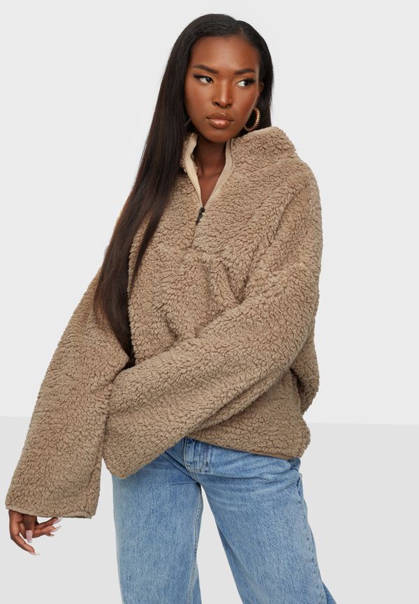 Noisy May - Sweatshirts - Nmnora L/S Teddy Anorak Ko - Tröjor - sweatshirts