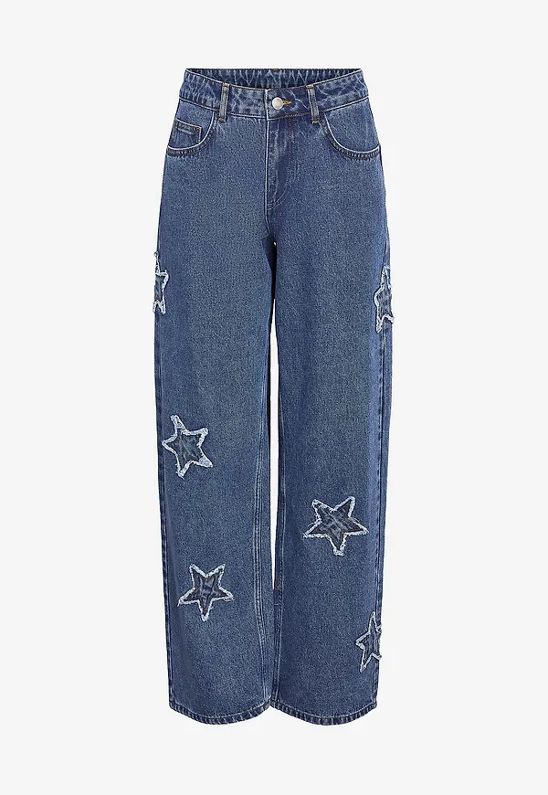 Noisy May Curve - Jeans nmLonel NW Wide Star Jeans Fo076MB - Blå