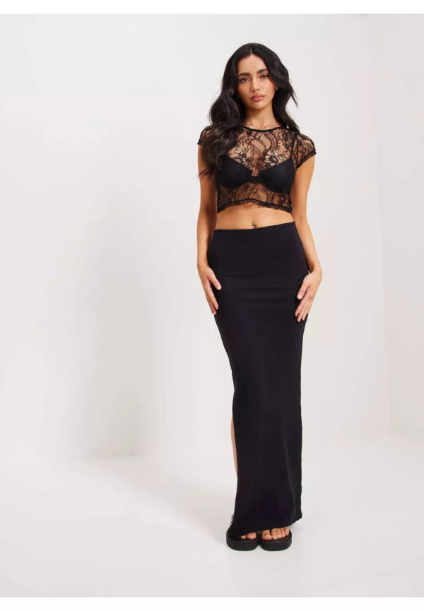 Noisy May Nmkerry Hw Ankle Skirt Långa kjolar Black