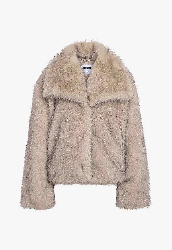 Noisy May - nmMoira Fur Jacket - Beige
