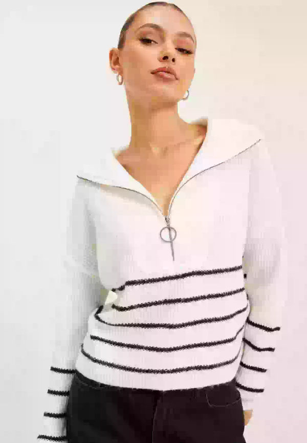 Noisy May Nmnewalice L/S High Neck Knit Noos Stickade tröjor Bright White Black