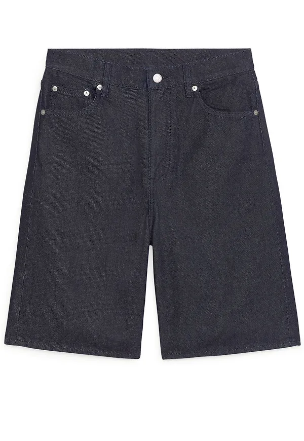 Non-Stretch Denim Shorts - Blue