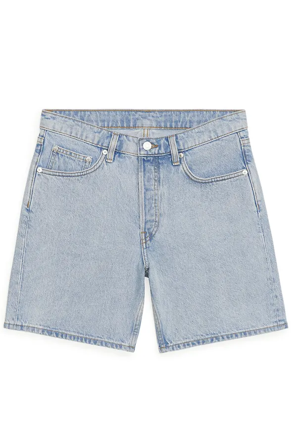 Non-Stretch Denim Shorts - Blue