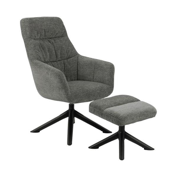 NORDFORM - Loungefåtölj Lynne, med fotpall - Grå