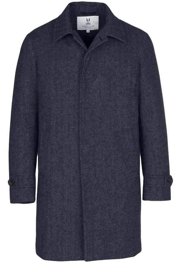 Norwegian Wool enkelknäppt dunrock - Blå