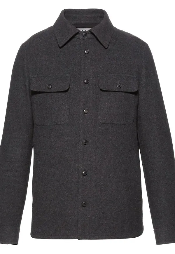 Norwegian Wool långärmad skjortjacka i ull - Grå