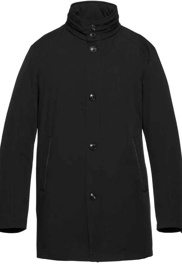 Norwegian Wool vadderad enkelknäppt rock - Svart