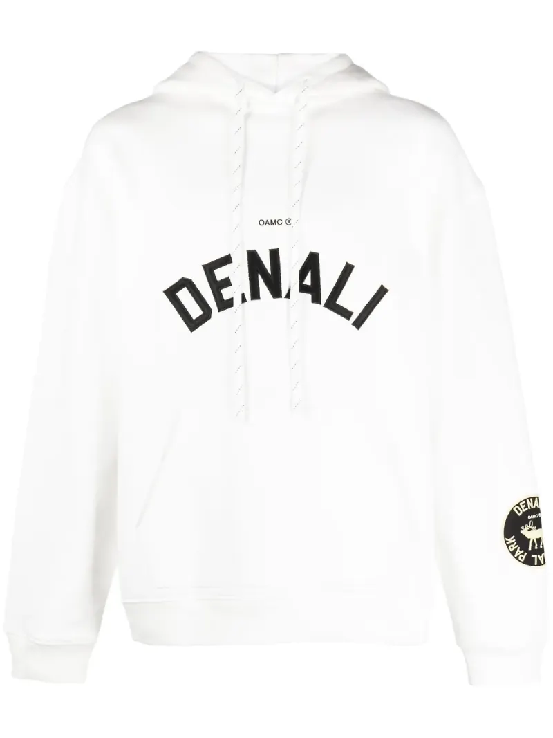 OAMC hoodie med broderad logotyp - Vit