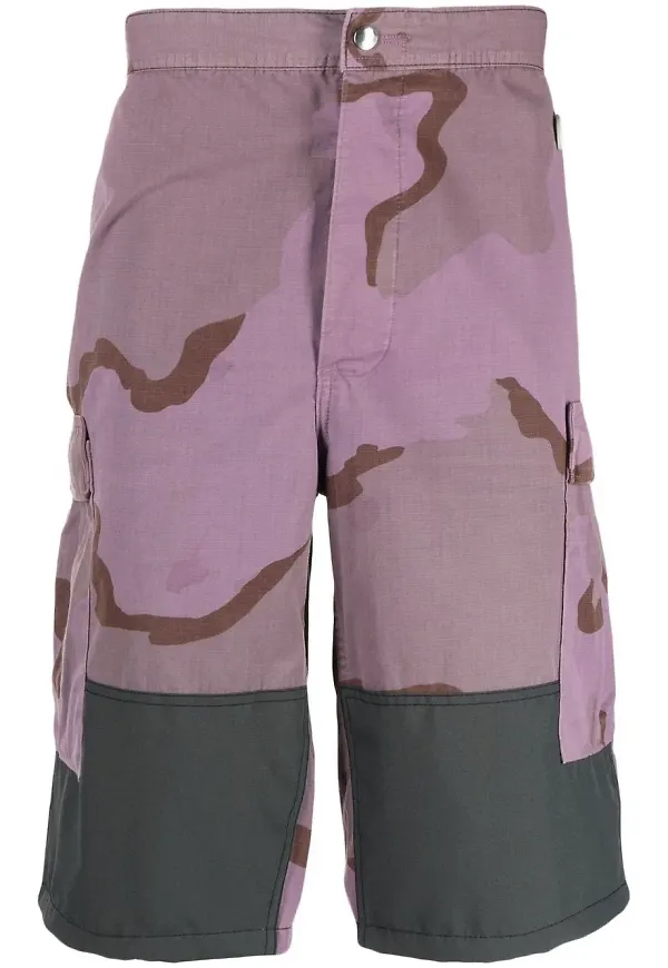 OAMC kamouflagemönstrade cargoshorts - Lila