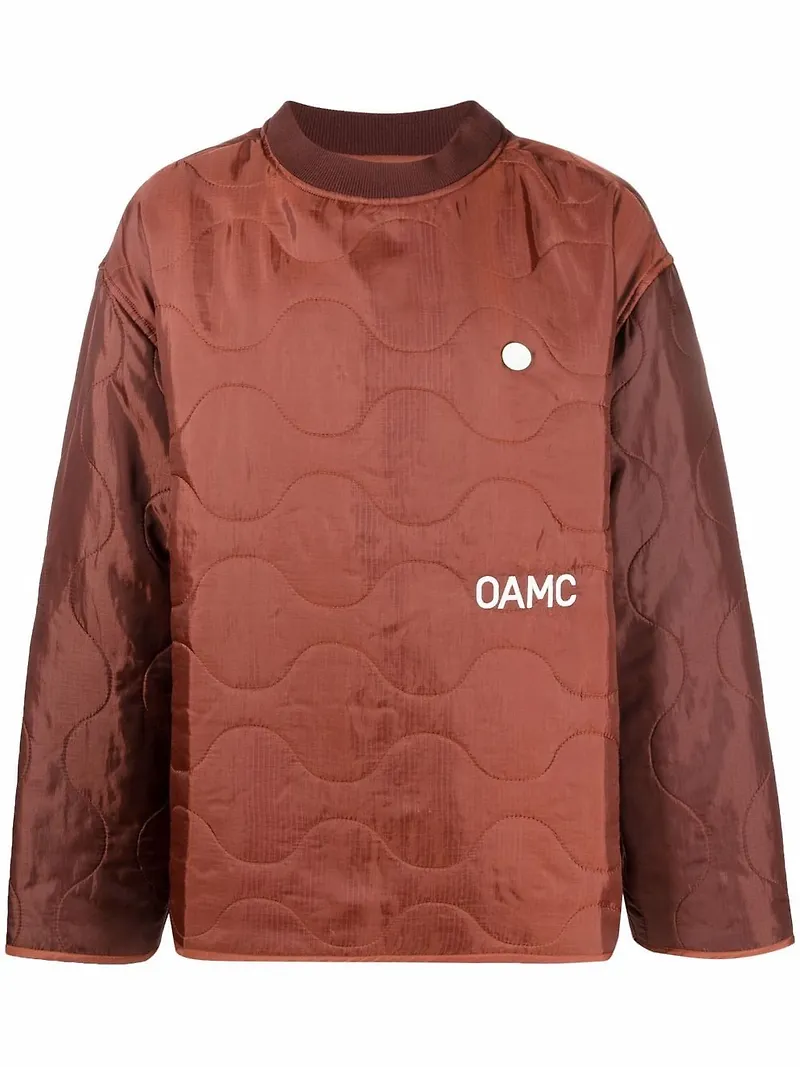 OAMC quiltad jacka med tryck - Brun