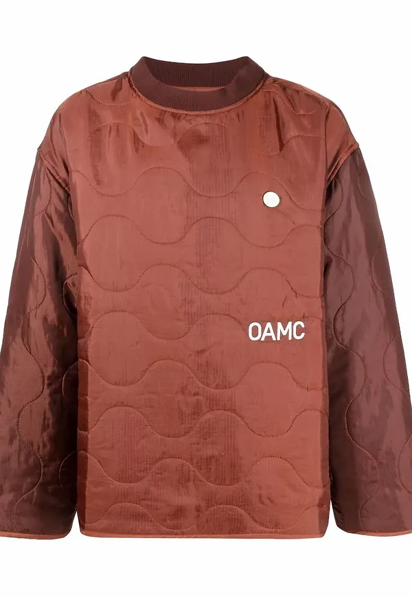 OAMC quiltad jacka med tryck - Brun