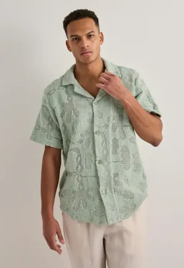 OAS Cuba Crochet Shirt Mönstrade skjortor Grön