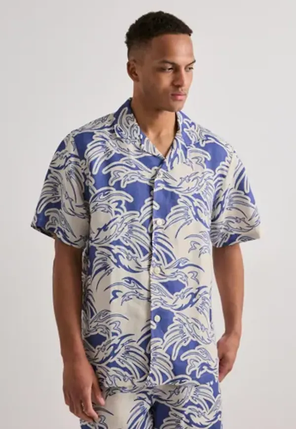 OAS Rogue Cuba Shirt Kortärmade skjortor Blå