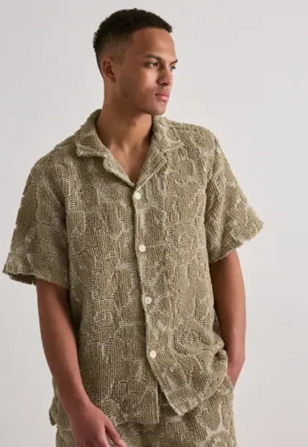 OAS Sunero Cuba Shirt Kortärmade skjortor Beige