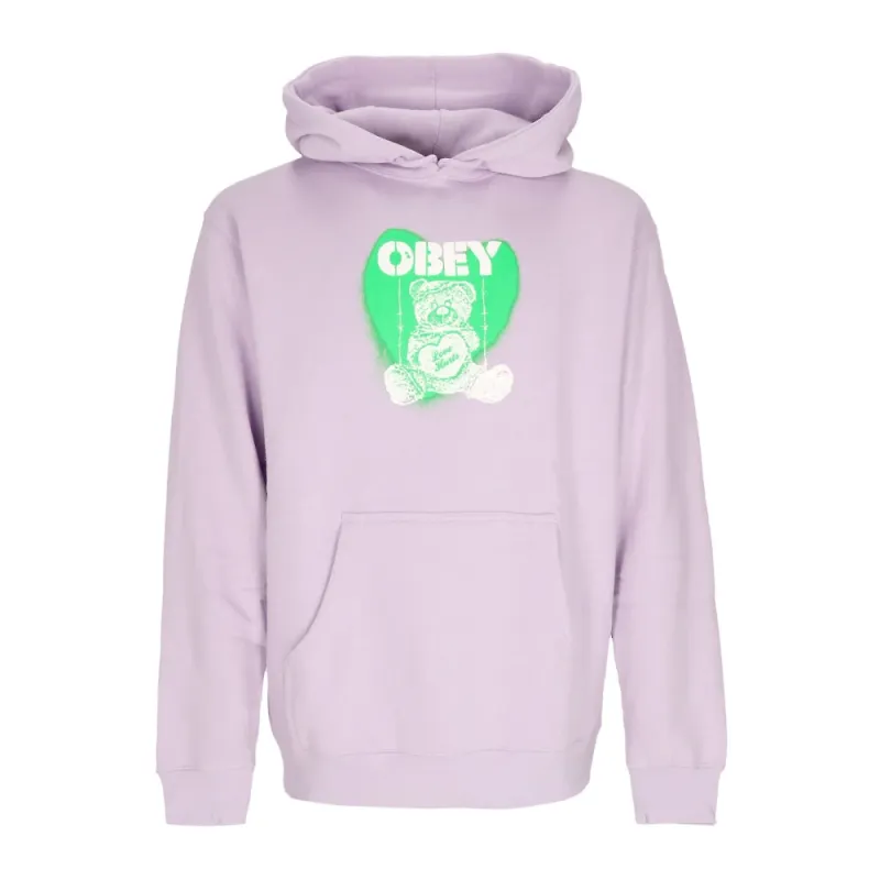 Obey, Sweatshirts & Hoodies, Dam, L, Bomull, Grundläggande huva fleece lavendel damhoodie