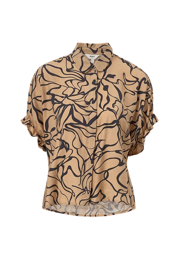Object - Blus objTiana SS Shirt - Brun