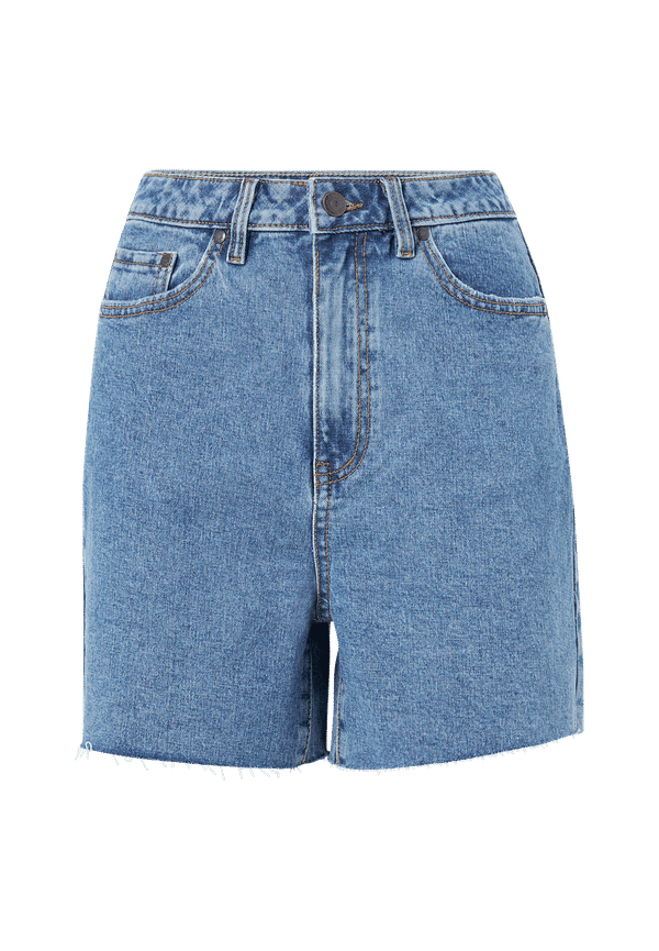 Object - Jeansshorts objPenny HW Denim Shorts - Blå - 34