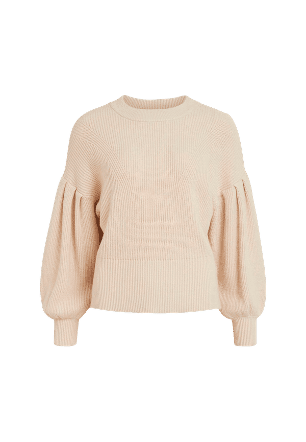 Object - Tröja objViolette L/S Knit Pullover 113 - Natur