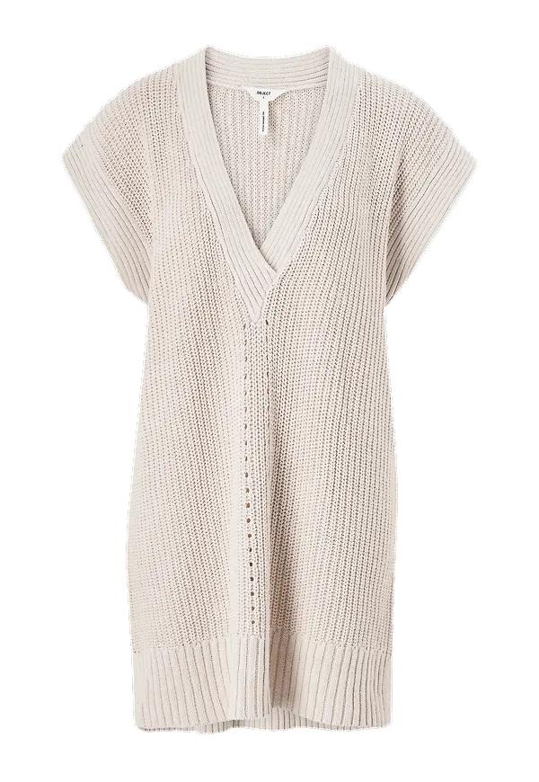 Object - Väst objHalsey Knit Waistcoat - Grå