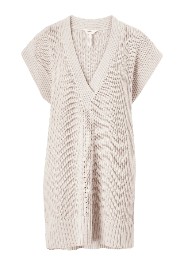 Object - Väst objHalsey Knit Waistcoat - Grå