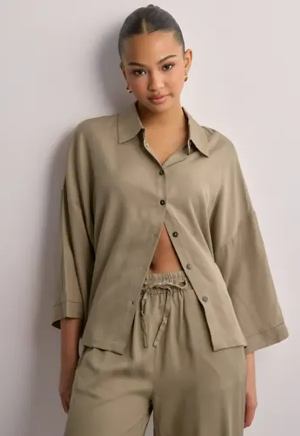 OBJECT - Beige - Objtilda Boxy Shirt Noos